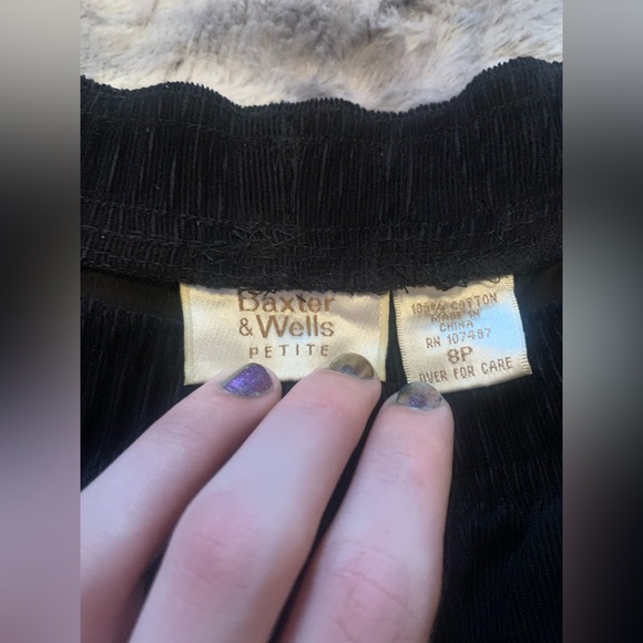 Baxter & Wells black elastic band corduroy style baggy pants - Picture 5 of 7